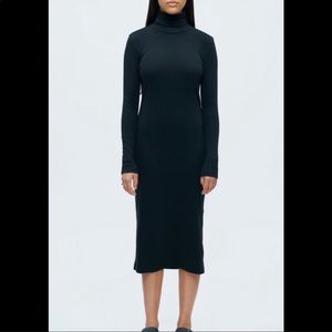 KOTN Black Turtleneck Midi Dress